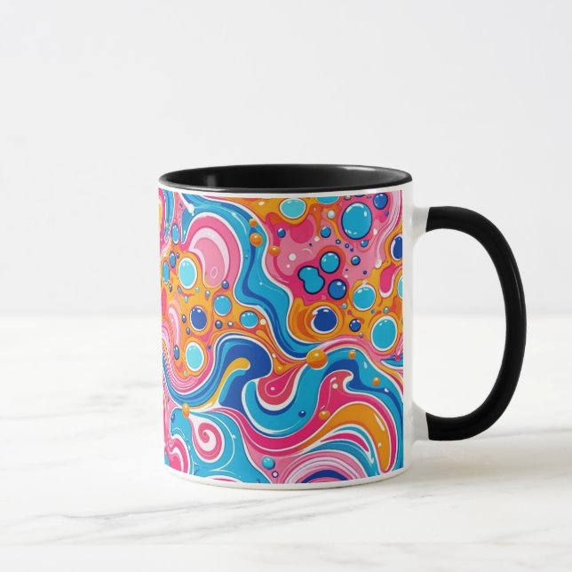 Abstrakt mönster 1194 in fluid art - Kaffe Mugg (Höger)