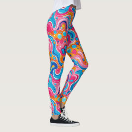 Abstrakt mönster 1194 in fluid art - Leggings