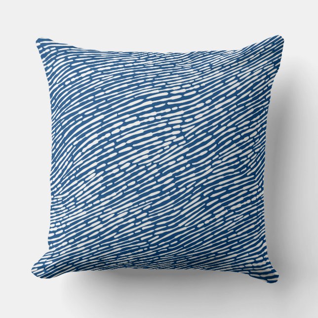 Abstrakt Mönster 140523 - vit på Shibori Blue Kudde (Framsida)
