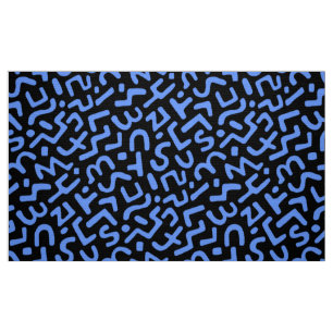 Abstrakt Mönster 170822 - Baby blue på svart Tyg