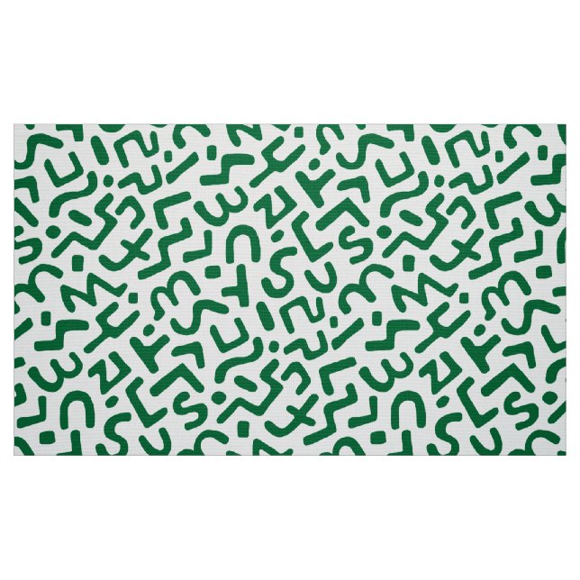 Abstrakt Mönster 170822 - Grönten för skogar i vit Tyg (Fat Quarter)