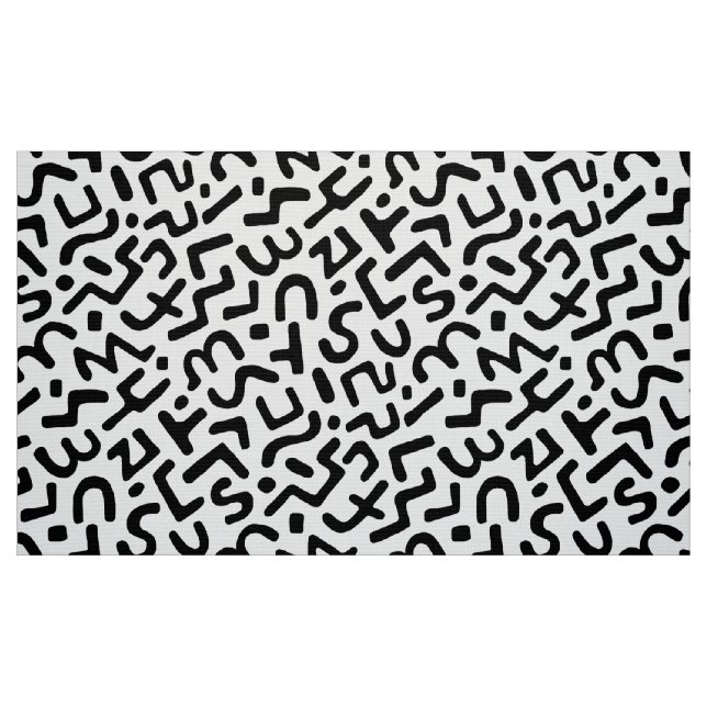Abstrakt Mönster 170822 - Svartvit Tyg (Fat Quarter)
