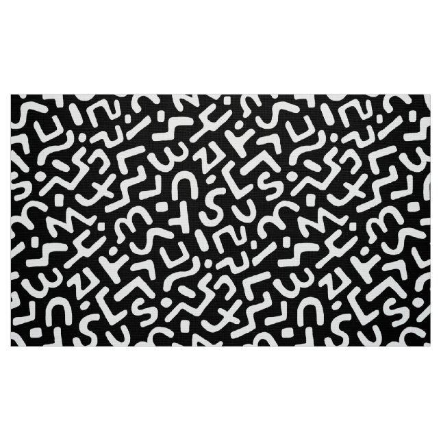 Abstrakt Mönster 170822 - Svartvit Tyg (Fat Quarter)