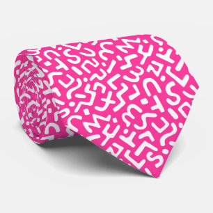 Abstrakt Mönster 170822 - Vitbok om Shock rosa Slips