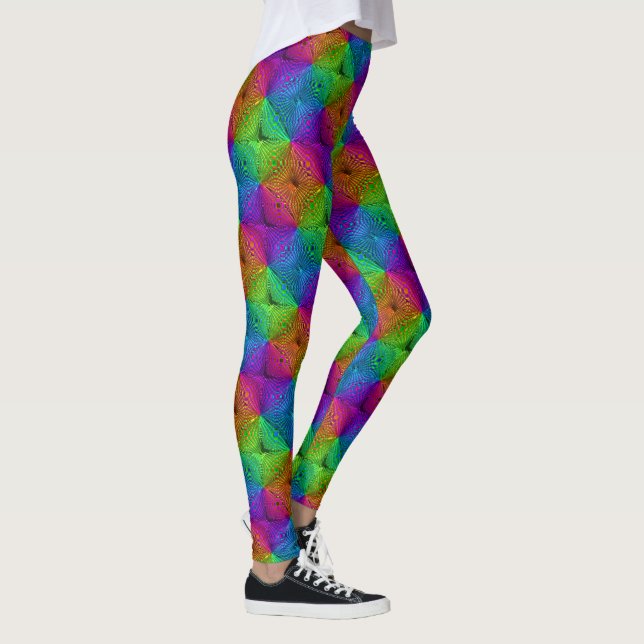 Abstrakt Mönster 3 Legeringar Leggings (Höger)