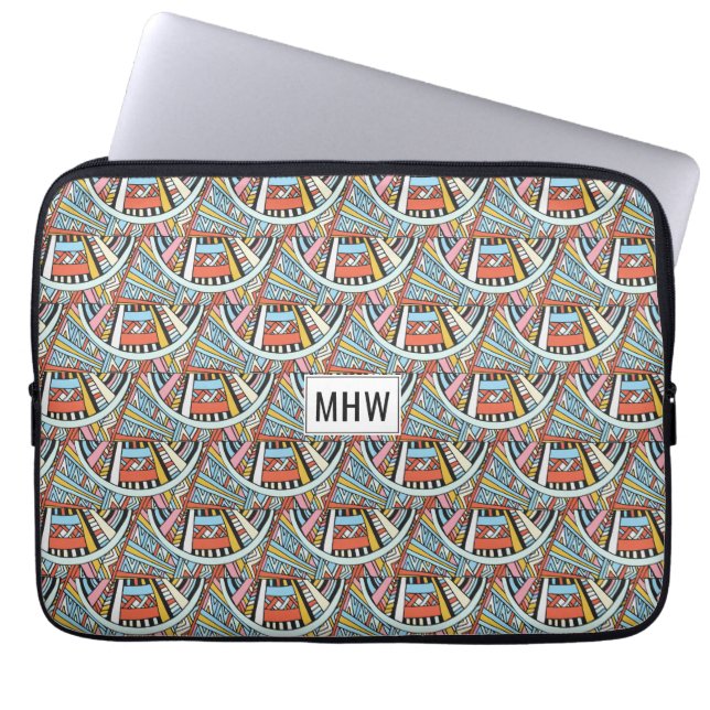 Abstrakt Mönster anpassningsbar monogram laptop sl Sleeve (Framsidan)