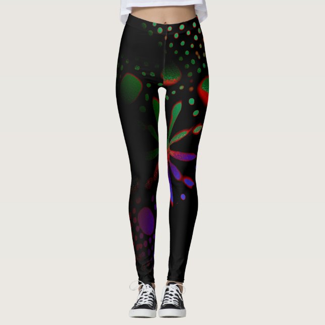 abstrakt mönster art leggings (Framsida)