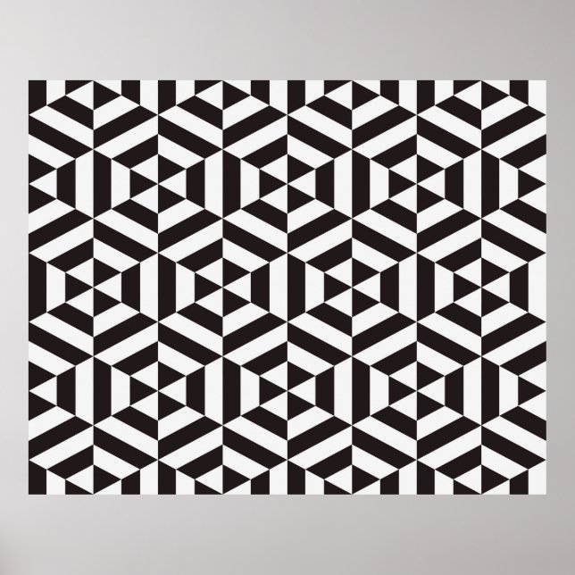 Abstrakt mönster av geometrisk sexkantig skarvfri  poster (Framsidan)