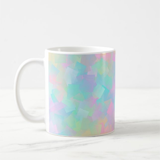 Abstrakt mönster av geometriska former i rosa kaffemugg (Vänster)