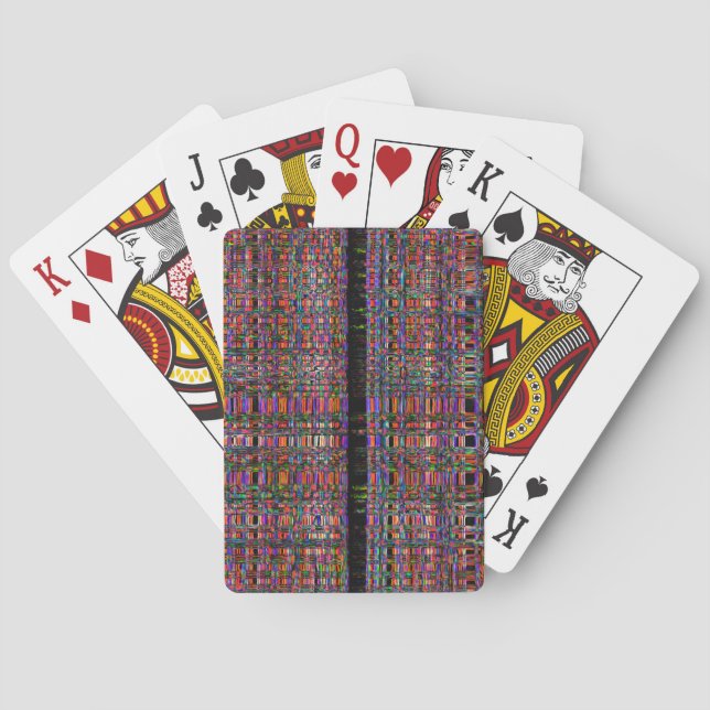 Abstrakt mönster av lysande neonlinjer casinokort (Baksidan)