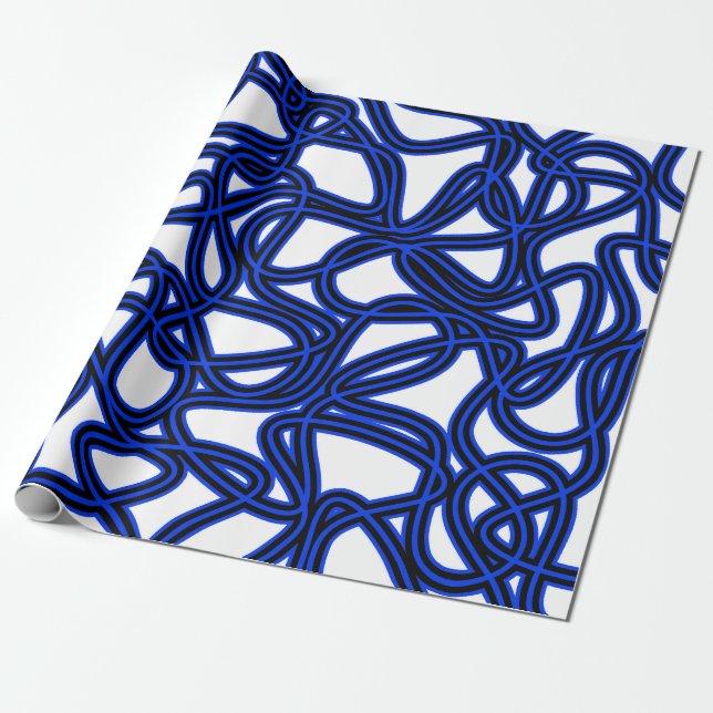 Abstrakt mönster - blått presentpapper (Utrullad)