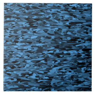 Abstrakt Mönster Blue Black Kakelplatta