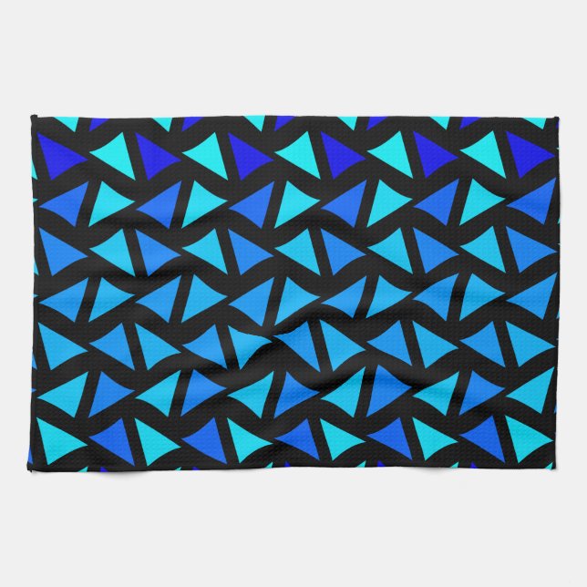 Abstrakt Mönster Blues Kökshandduk (Horisontell)