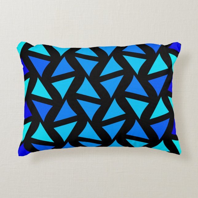 Abstrakt Mönster Blues Prydnadskudde (Framsidan)