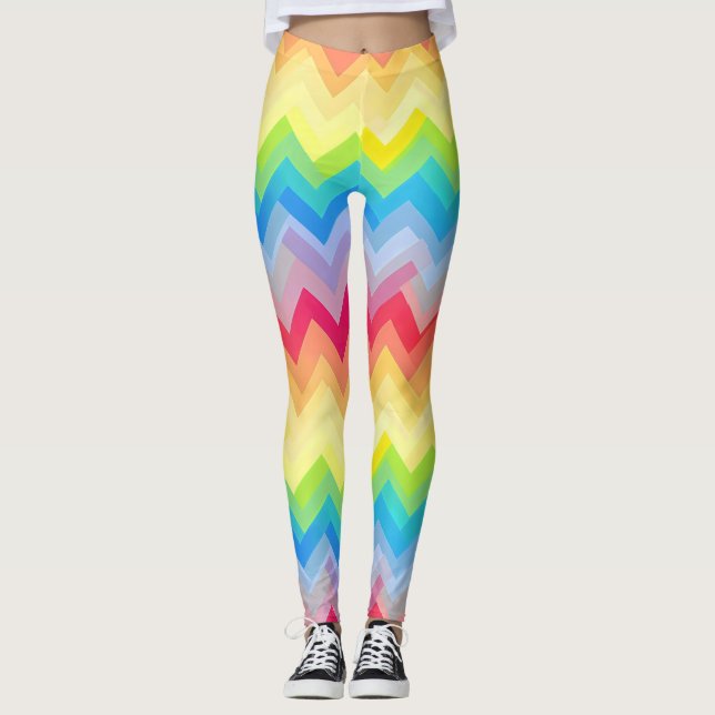 Abstrakt Mönster Cheerful Färg Leggings (Framsida)