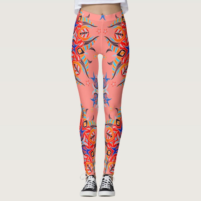 Abstrakt Mönster Design ( lax ) Leggings (Framsida)
