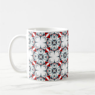Abstrakt Mönster Design Red Kaffemugg