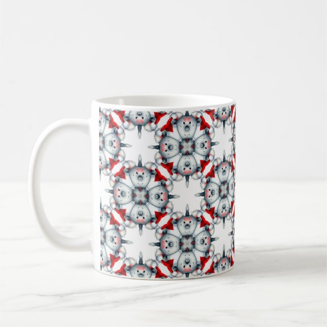 Abstrakt Mönster Design Red Kaffemugg (Vänster)