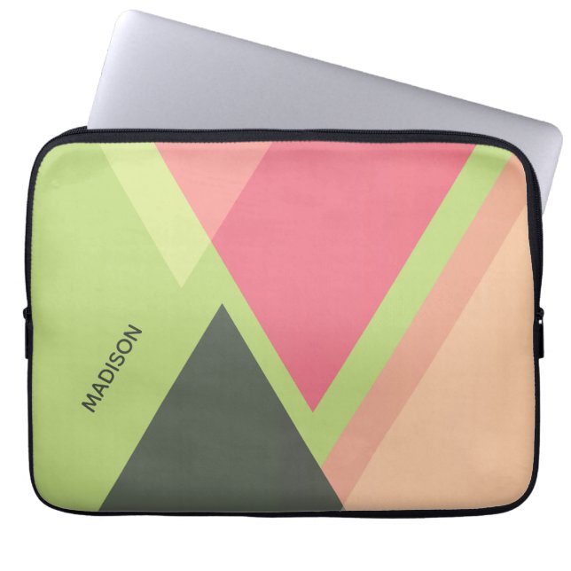 Abstrakt Mönster, eget namn laptop sleeve (Framsidan)