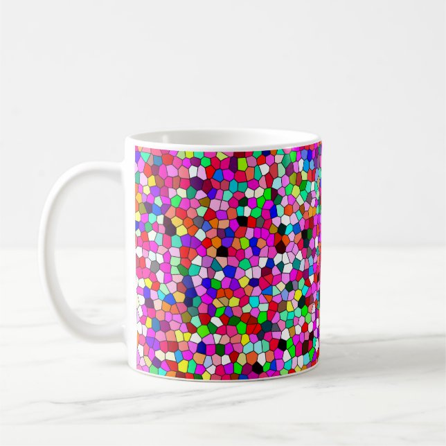 abstrakt mönster, färgad mosaic tapet, geomet kaffemugg (Vänster)