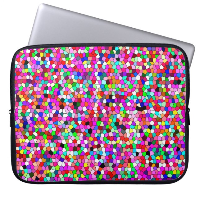 abstrakt mönster, färgad mosaic tapet, geomet laptop fodral (Framsidan)