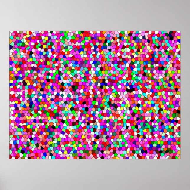abstrakt mönster, färgad mosaic tapet, geomet poster (Framsidan)