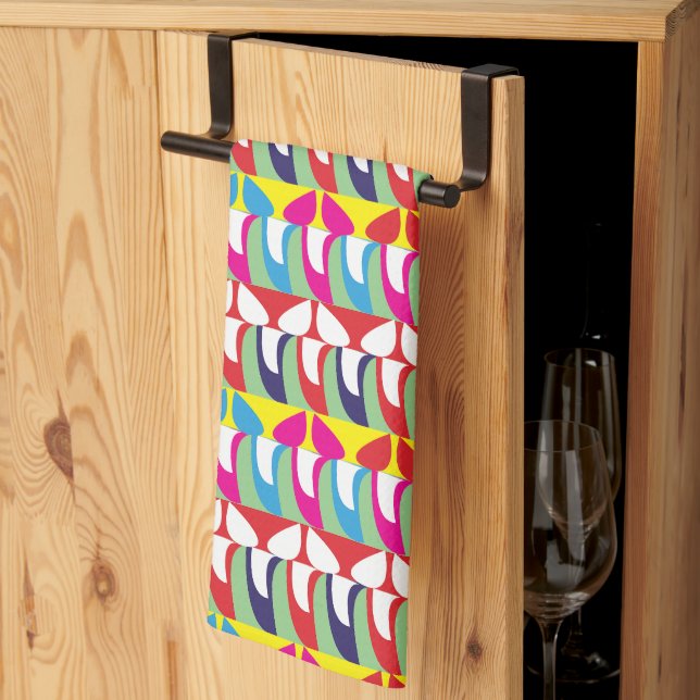 Abstrakt mönster Färgrik Chic Modern Kökshandduk (Thirds Fold)