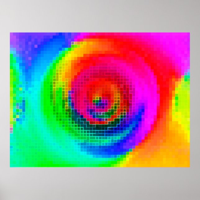 abstrakt mönster, flerfärgat geometriskt tapet poster (Framsidan)