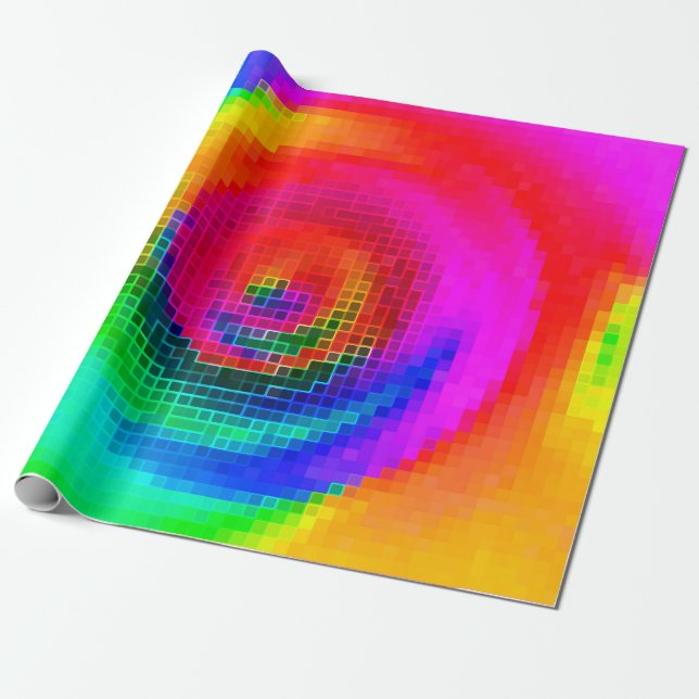 abstrakt mönster, flerfärgat geometriskt tapet presentpapper (Utrullad)