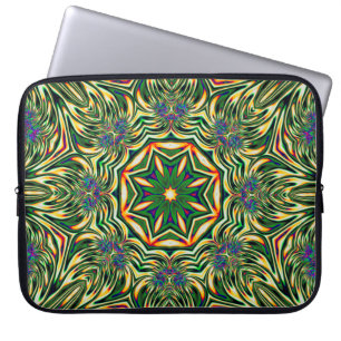 Abstrakt mönster för Psychedelic grönt för Laptop Sleeve