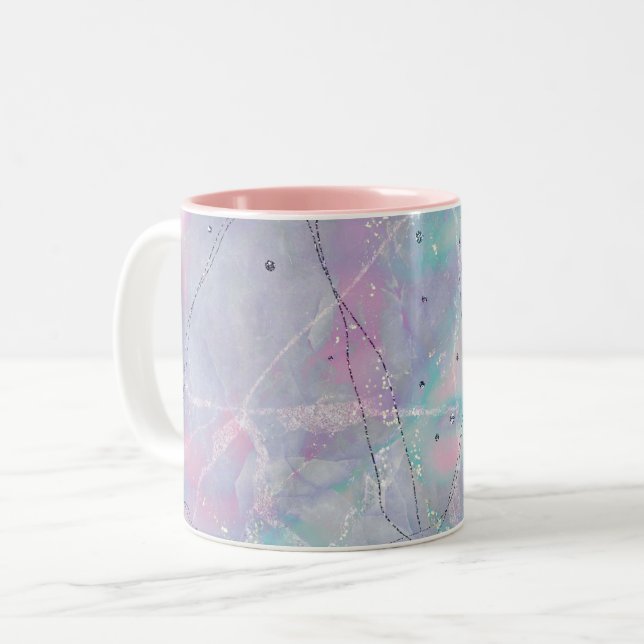 abstrakt mönster galaxy Two-Tone Coffee Mugg (Framsida vänster)