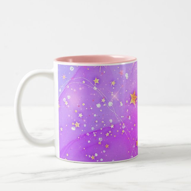 abstrakt mönster galaxy Two-Tone Coffee Mugg (Vänster)