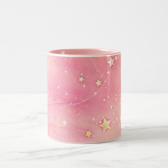 abstrakt mönster galaxy Two-Tone Coffee Mugg (Center)