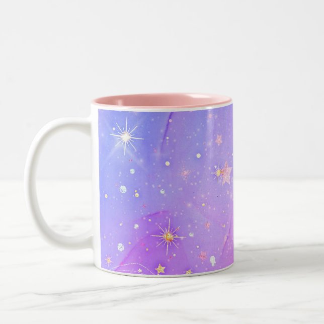 abstrakt mönster galaxy Two-Tone Coffee Mugg (Vänster)