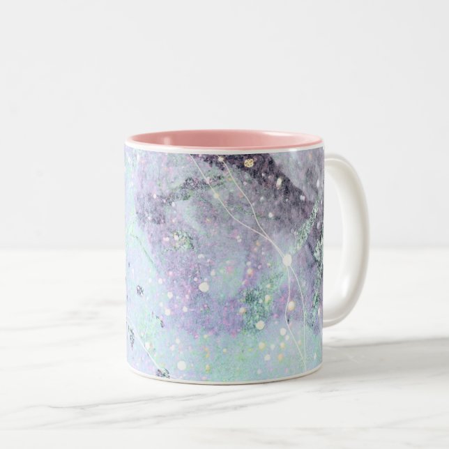 abstrakt mönster galaxy Two-Tone Coffee Mugg (Framsida höger)