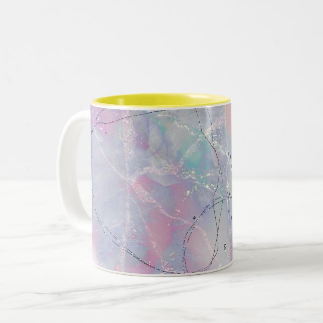 abstrakt mönster galaxy Two-Tone Coffee Mugg (Framsida vänster)