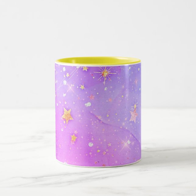 abstrakt mönster galaxy Two-Tone Coffee Mugg (Center)
