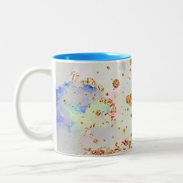 abstrakt mönster galaxy Two-Tone Coffee Mugg (Vänster)