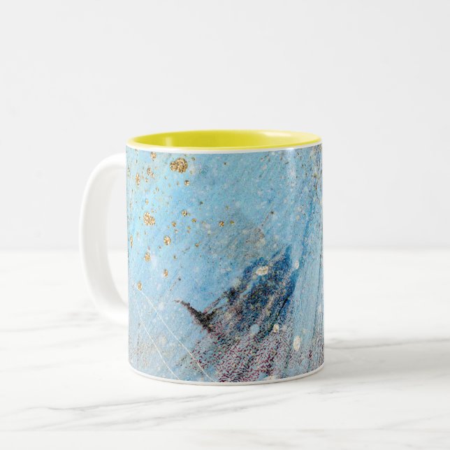 abstrakt mönster galaxy Two-Tone Coffee Mugg (Framsida vänster)