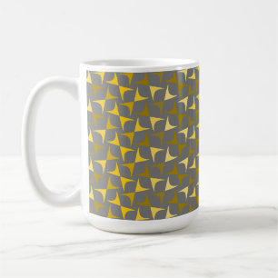 Abstrakt mönster gult och grått kaffemugg