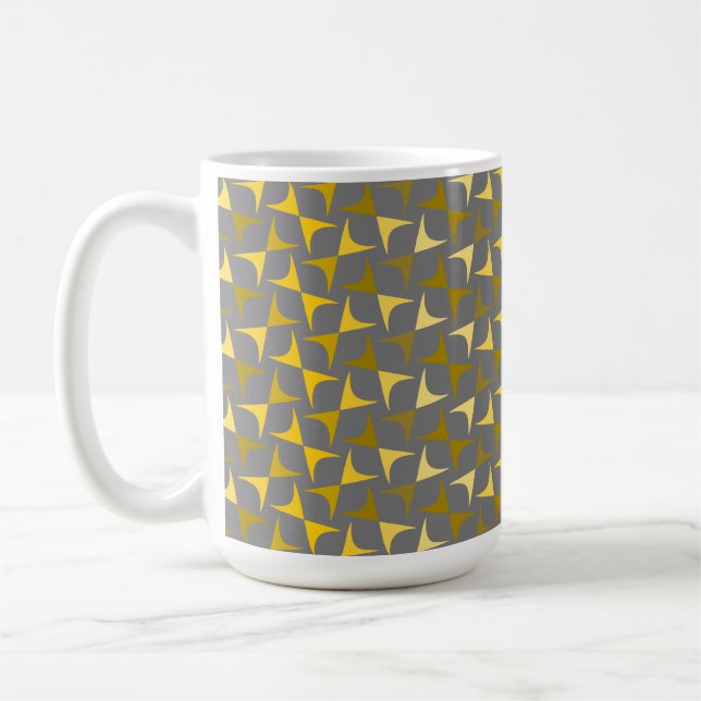 Abstrakt mönster gult och grått kaffemugg (Vänster)
