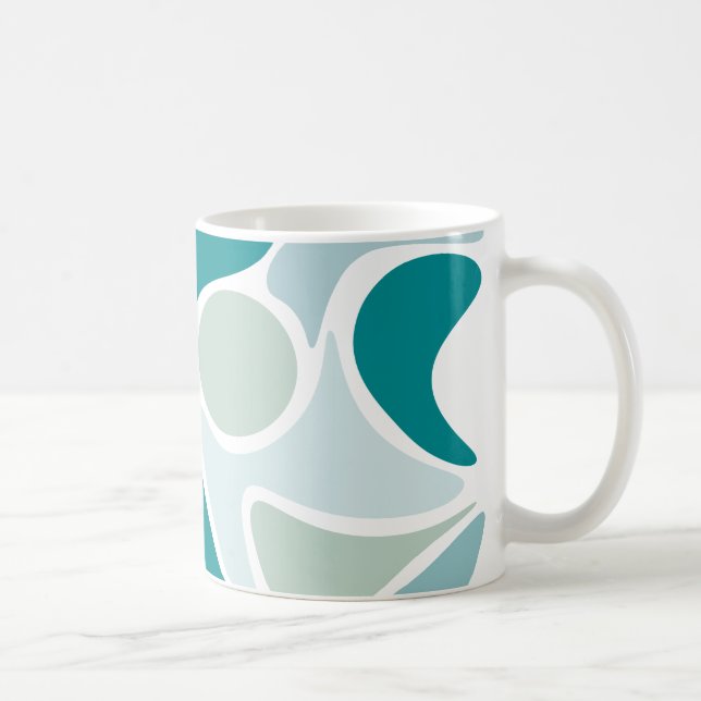 Abstrakt mönster i blå skuggor kaffemugg (Höger)