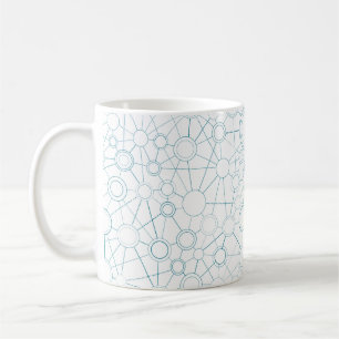 Abstrakt mönster i blått med linjer och prickar kaffemugg