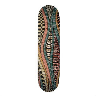 Abstrakt mönster i etnisk stil mini skateboard bräda 18,5 cm