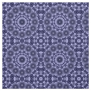 Abstrakt mönster in Blue and White - Fabric Tyg