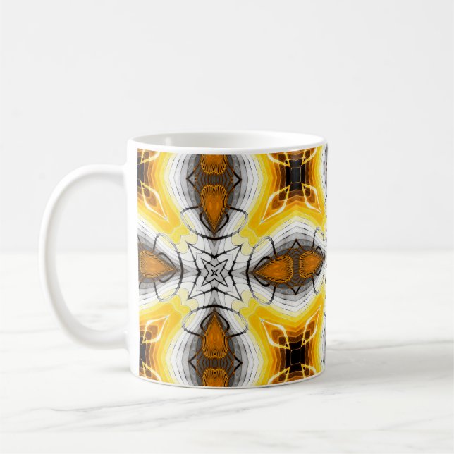 Abstrakt mönster. Kvadratisk, vanlig ryggstöt Kaffemugg (Vänster)