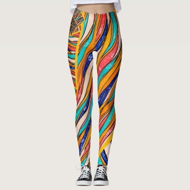 Abstrakt mönster leggings (Framsida)