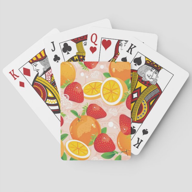 Abstrakt mönster med jordgubbsbär spel kort (Baksidan)