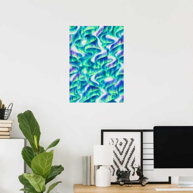 Abstrakt mönster med norrsken poster (Hemmakontoret)