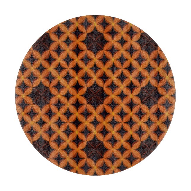 Abstrakt mönster med orange geometriska kronblad (Framsidan)